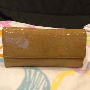 Authentic Dior Wallet Chain Bag Beige Patent